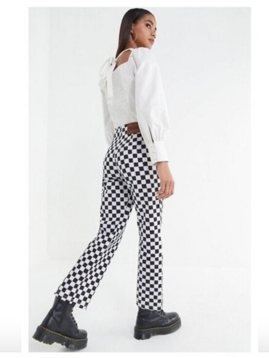 Holiday by Emma Mulholland Denim - Holiday By Emma Mulholland - Kokomo Pant- Sz S- Custom Navy/ Black Checker Pant
